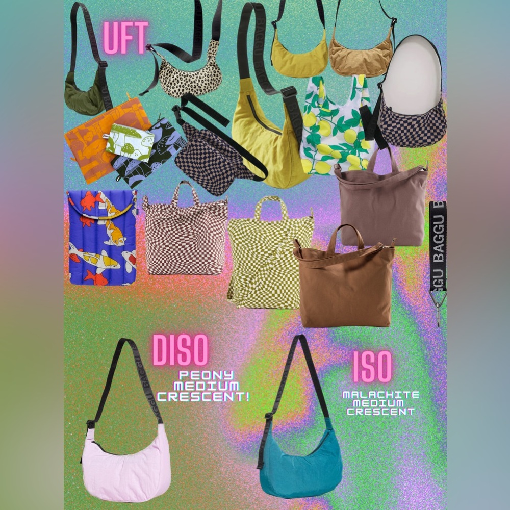 ‼️ISO BAGGU PEONY/MALACHITE MEDIUM CRESCENT